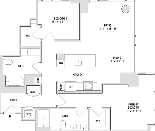 Two Bedroom B7 - 1192 Sq. Ft. - Residences 4202-5202 Two Bedroom B7 - 1192 Sq. Ft. - Residences 4202-5202