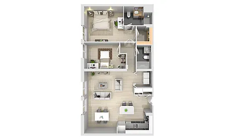 Floor plan Waters Pointe 2 Bdrm - A