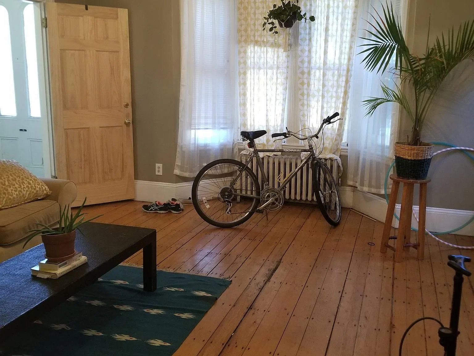living room with different furniture