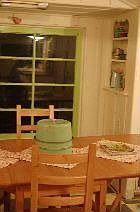large dining area with forest view