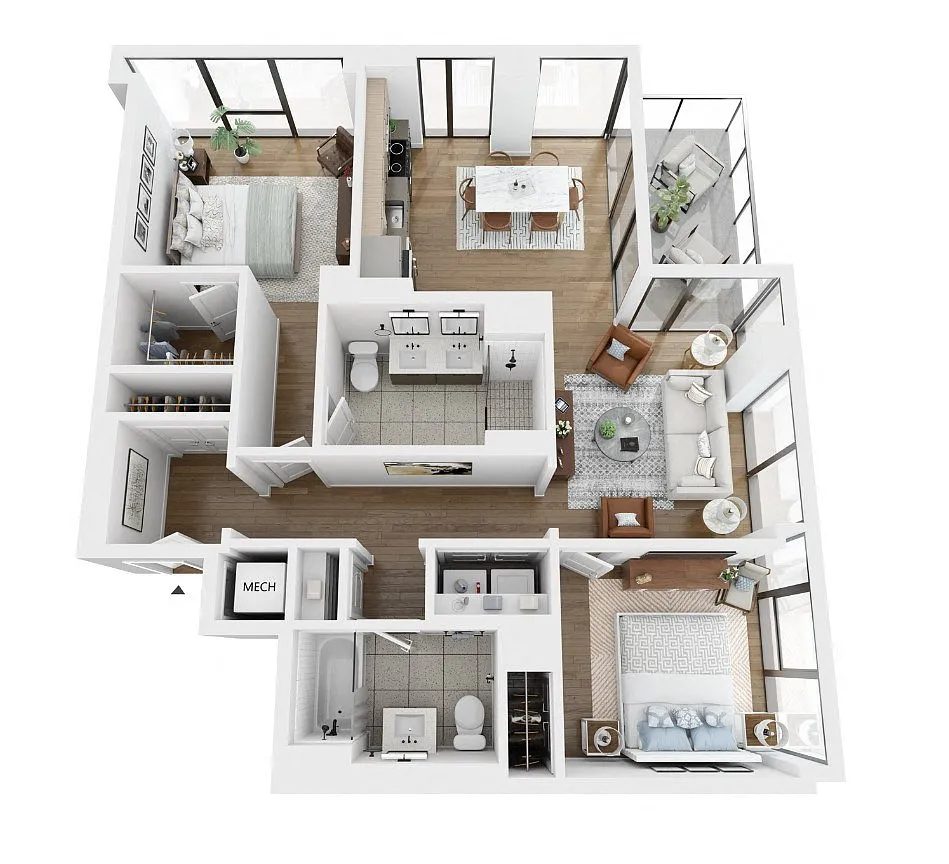 Floor plan 2 Bedroom B