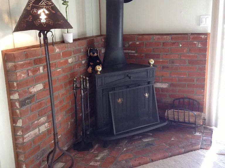 Wood stove in living room