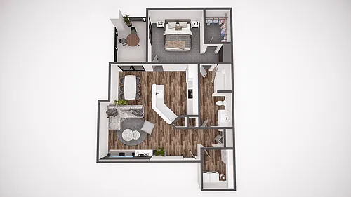Floor plan 1x1 819sf Classic