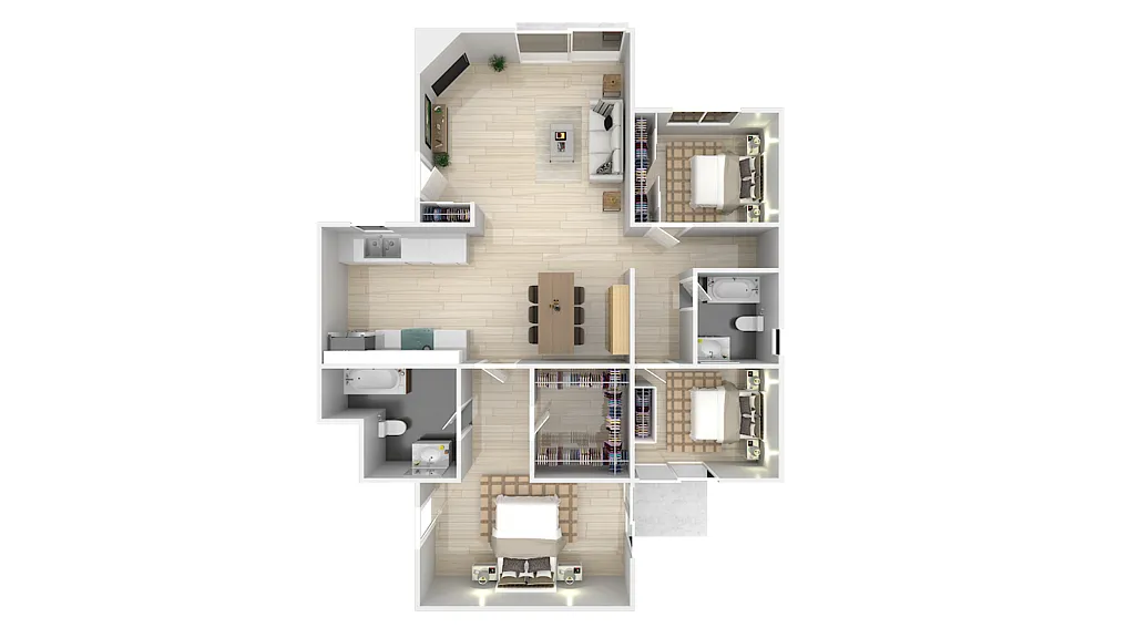 Floor plan 3 bedroom 2 baths