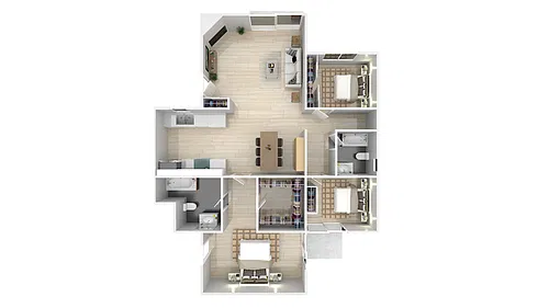 Floor plan 3 bedroom 2 baths