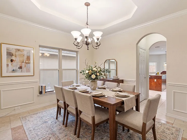 formal dining area, virtually staged.