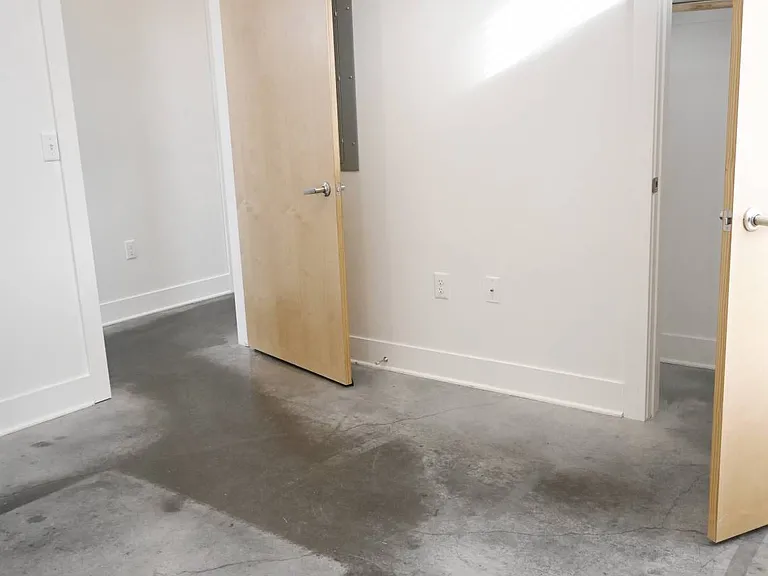 Bedroom in a unit at The Sawyer.