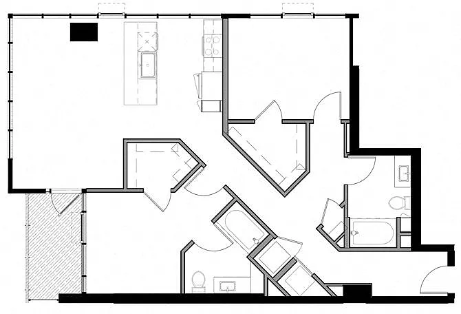 Floor plan 2K w/ Balcony