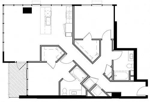 Floor plan 2K w/ Balcony