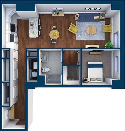 Floor plan Suite Style 05 - 1 Bedroom 1 Bath