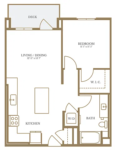 Floor plan 1 Bed/1 Bath-8A