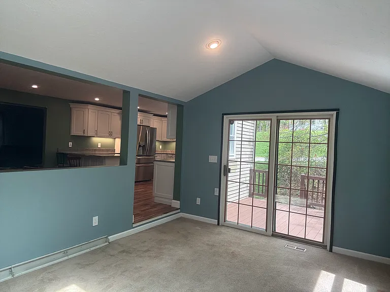 Family Room with Sliders to Elevated Deck