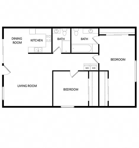 Floor plan 2 Bedroom 2 Bath