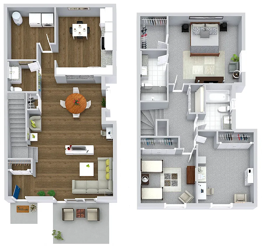 Floor plan The Dover (3BR / 2.5BA)