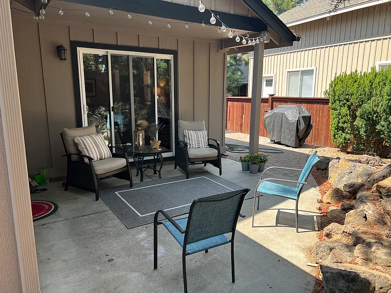 Back lighted patio with BBQ
