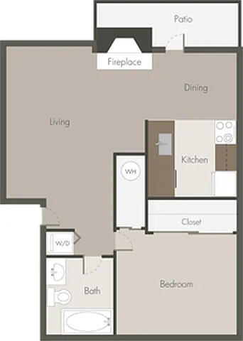 Floor plan 1 Bed 1 Bath_A