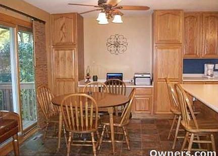 Dining area with desk area.