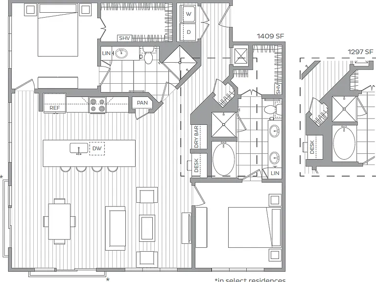 U: 2 bed / 2 bath U: 2 bed / 2 bath