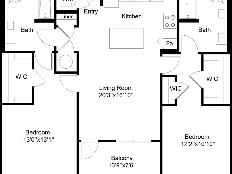 2 Bedroom | 2 Bath | 1297 SF 2 Bedroom | 2 Bath | 1297 SF