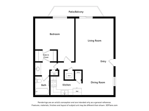 Floor plan One Bedroom
