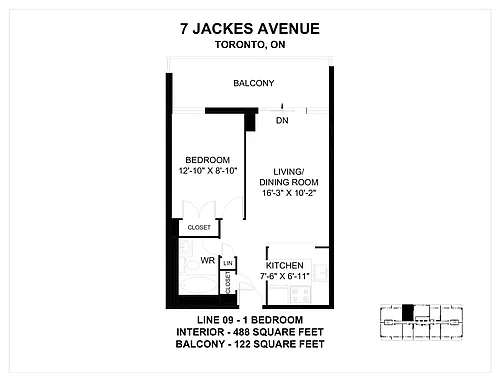 Floor plan 1 Bedroom 1 Bed 2 Bath