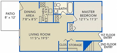 Floor plan One- Bedroom Apartment