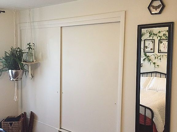 Storage under closet.