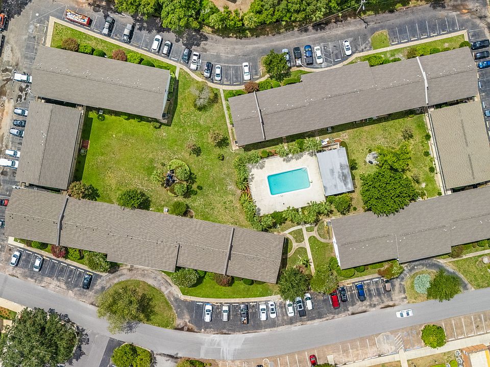 Aerial view of the property.