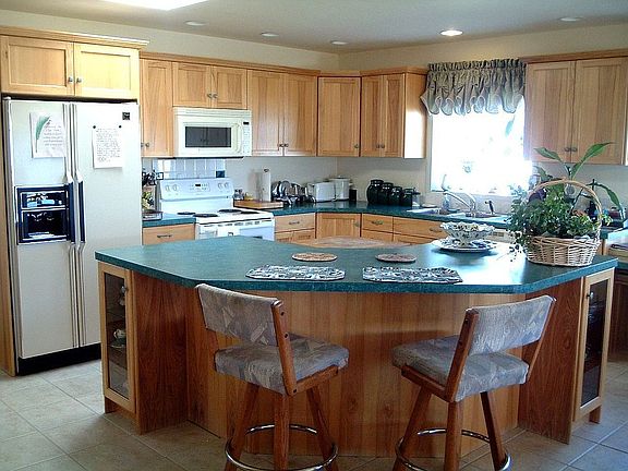 Kitchen and island