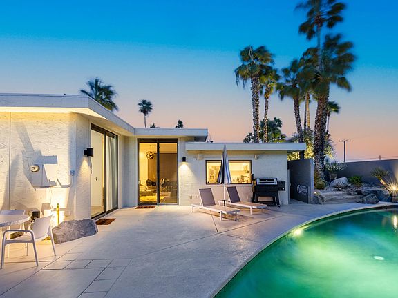 Night shot of the property