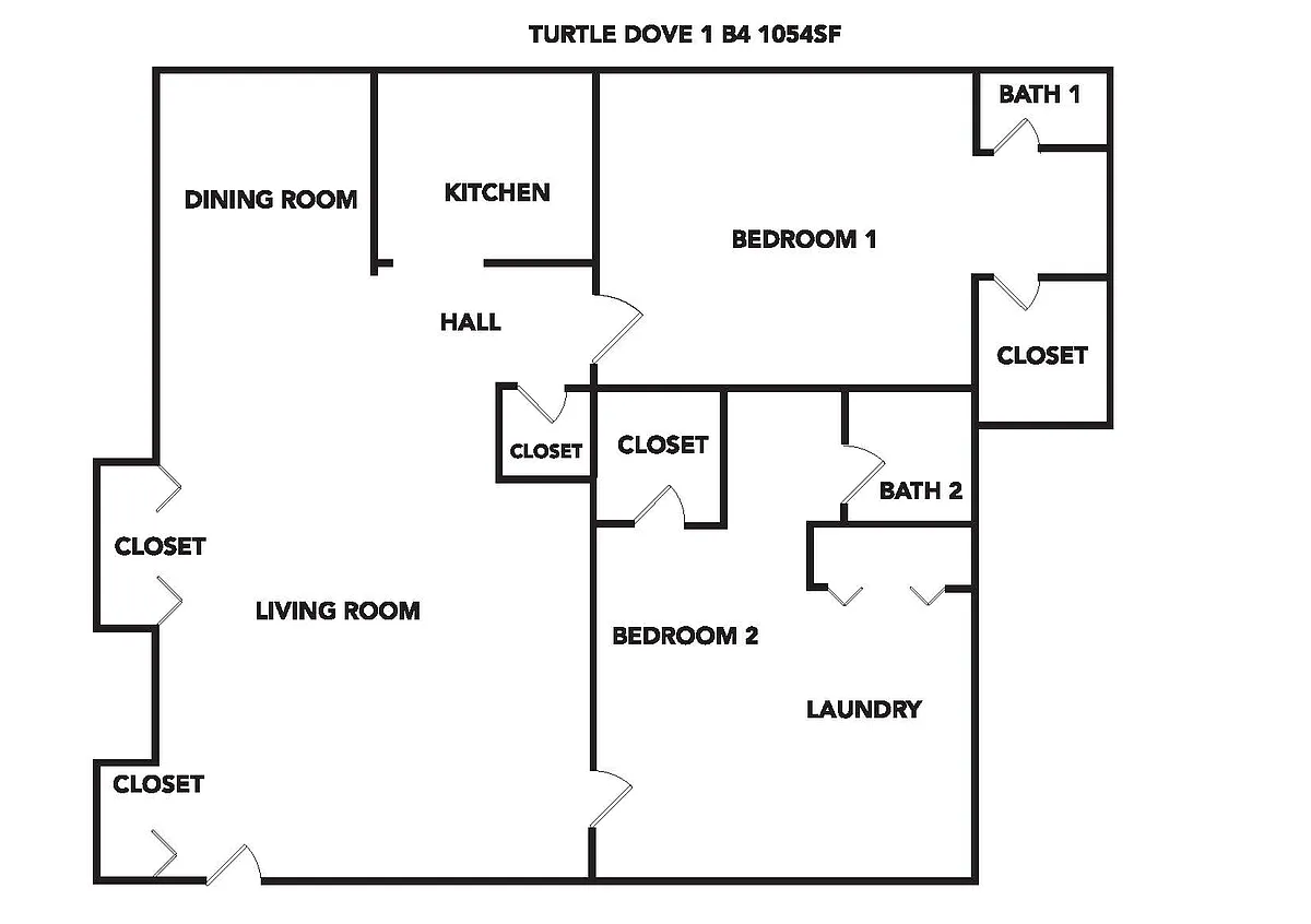 Floor plan B4 - 2 Bedroom 2 Bathroom