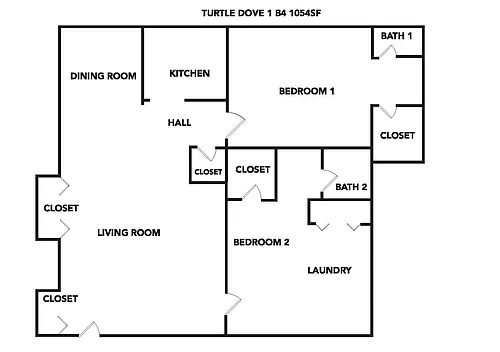 Floor plan B4 - 2 Bedroom 2 Bathroom