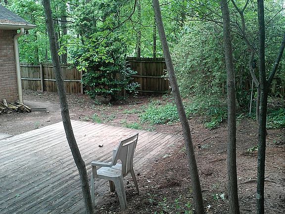Back deck and yard.