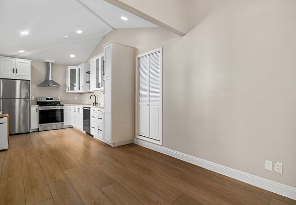 Open concept kitchen and living area