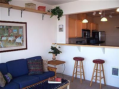 Nice dining bar and open kitchen.