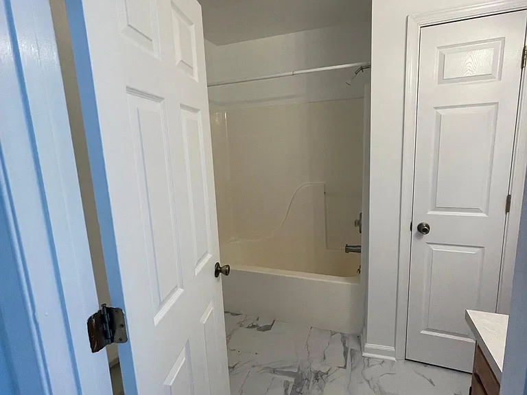 Entering bathroom