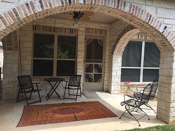 Custom limestone patio