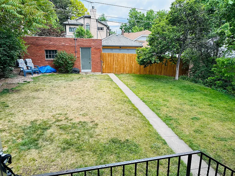 Fenced in backyard