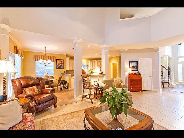 View from the living room to kitchen