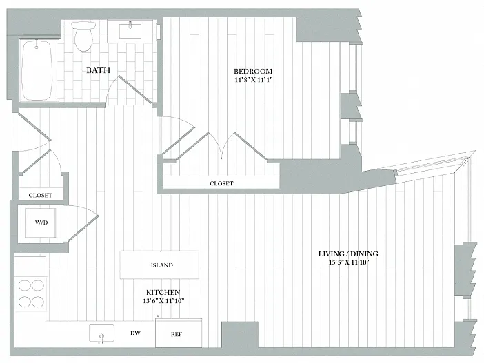 Floor plan A6a | 1 Bed | 1 Bath