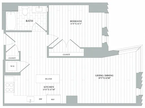 Floor plan A6a | 1 Bed | 1 Bath