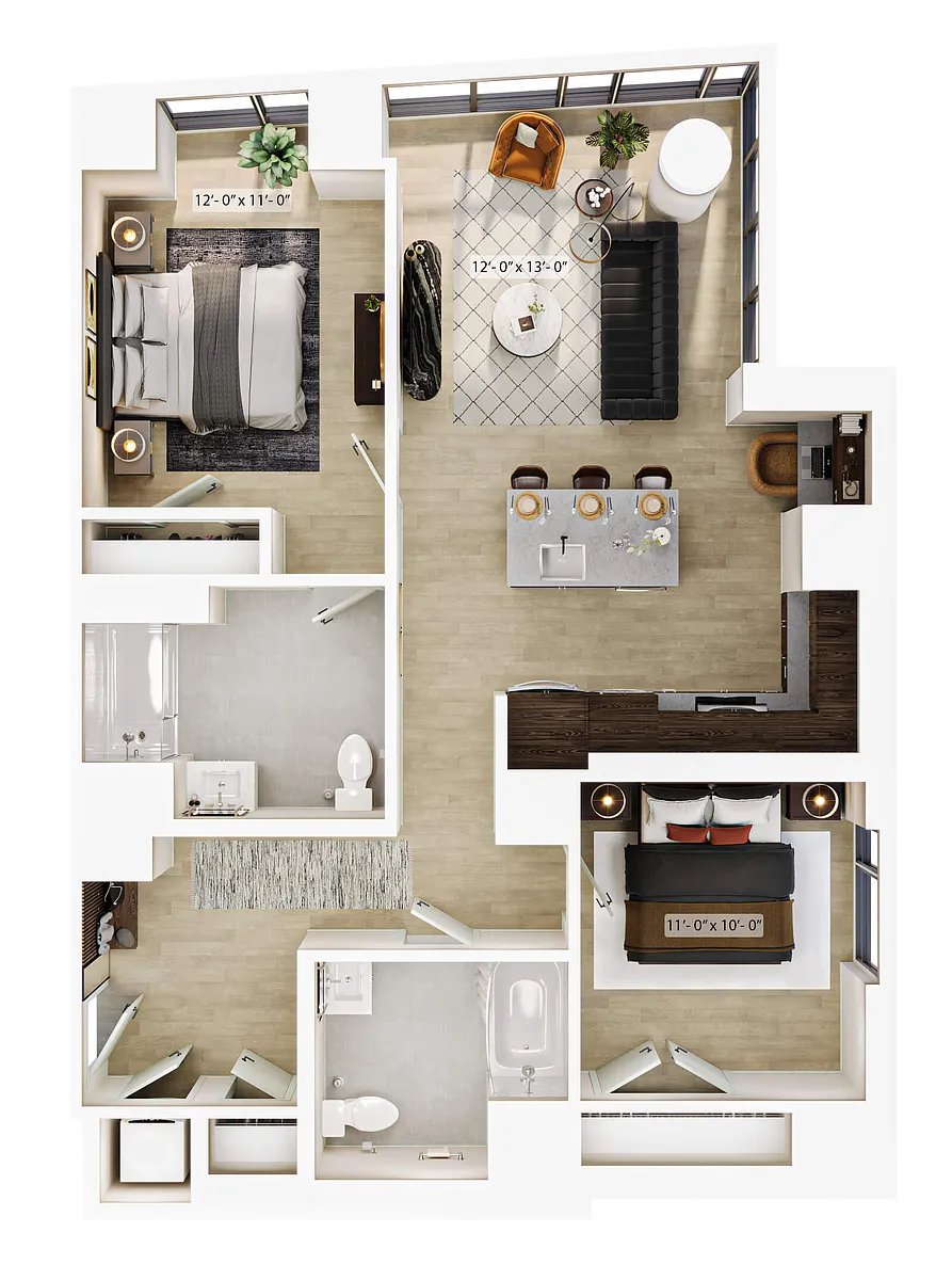 Floor plan 2 Bed/2 Bath-B9 ADA