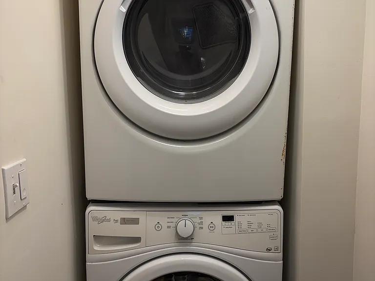 washer/dryer located near backdoor