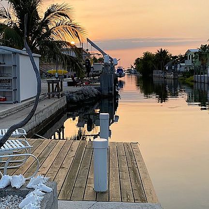 Sunrise over our dock 