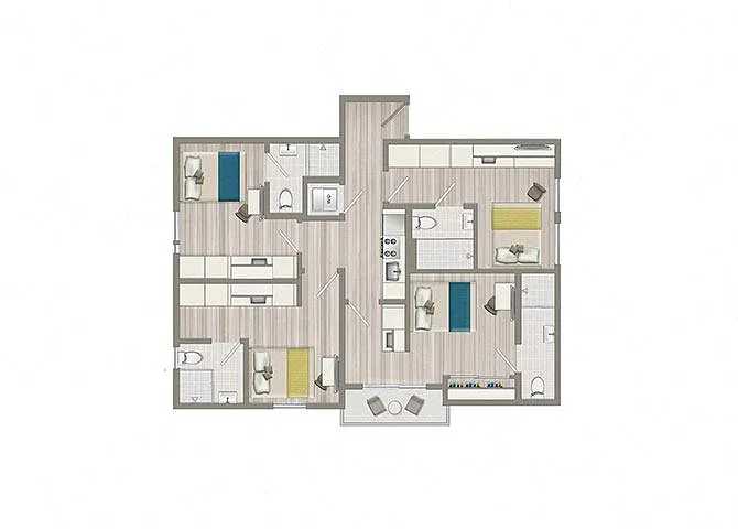 Floor plan Furnished Studio Suite (Co-Living)