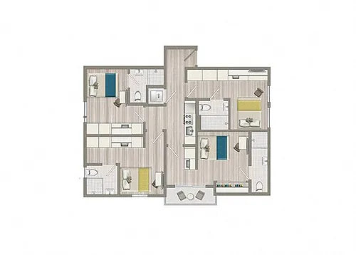 Floor plan Furnished Studio Suite (Co-Living)