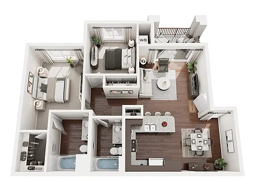 Floor plan 2 Bedroom 2 Bath