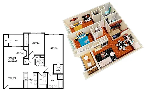 Floor plan 2 Bedroom