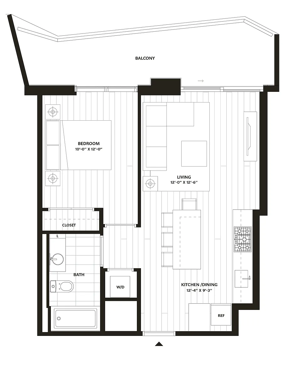 Floor plan 1 Bed/1 Bath-A9