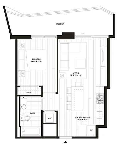 Floor plan 1 Bed/1 Bath-A9